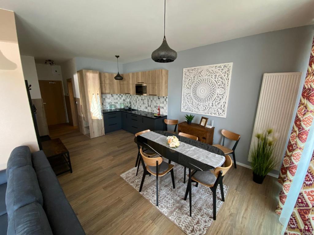 Kuchyň nebo kuchyňský kout v ubytování Apartmány Veternica v Bernarde