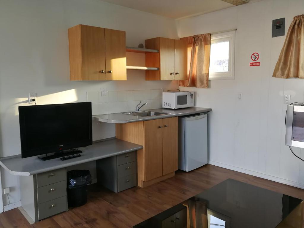 Kuchyň nebo kuchyňský kout v ubytování Star Motel