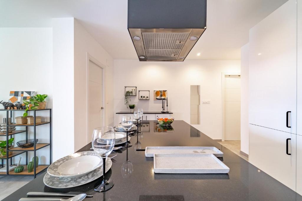 A kitchen or kitchenette at Myflats Premium Santa Pola