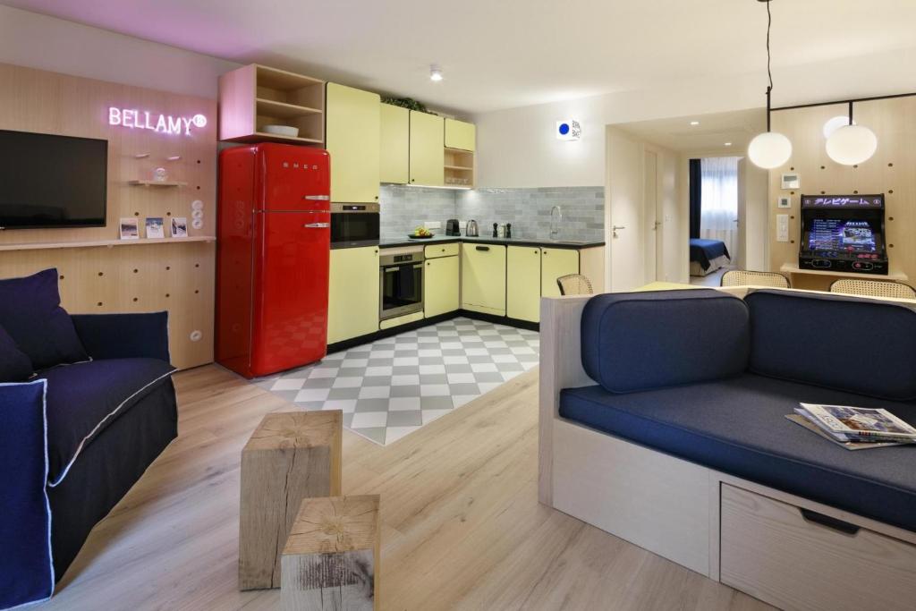 Kuchyň nebo kuchyňský kout v ubytování Appart'hôtel Bellamy Chamonix
