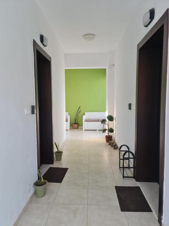 A bed or beds in a room at Stellina's new studio 5min from beach