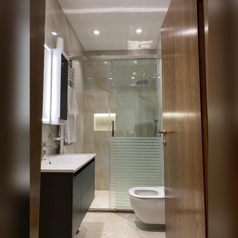 Koupelna v ubytování Iballe Guesthouse