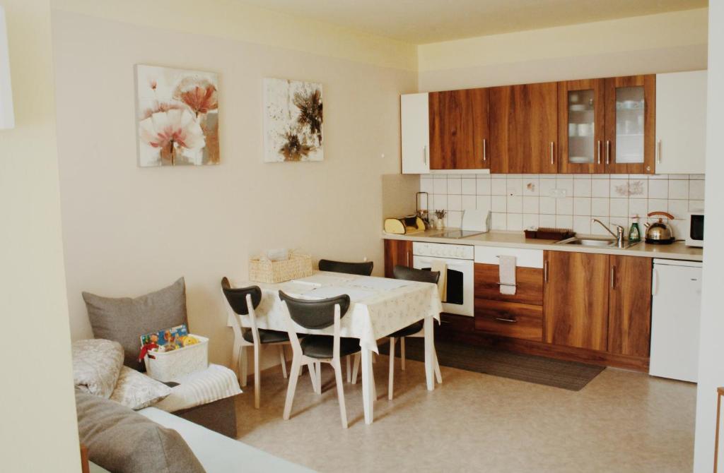 Kuchyň nebo kuchyňský kout v ubytování Apartmán "Pod Rokem"