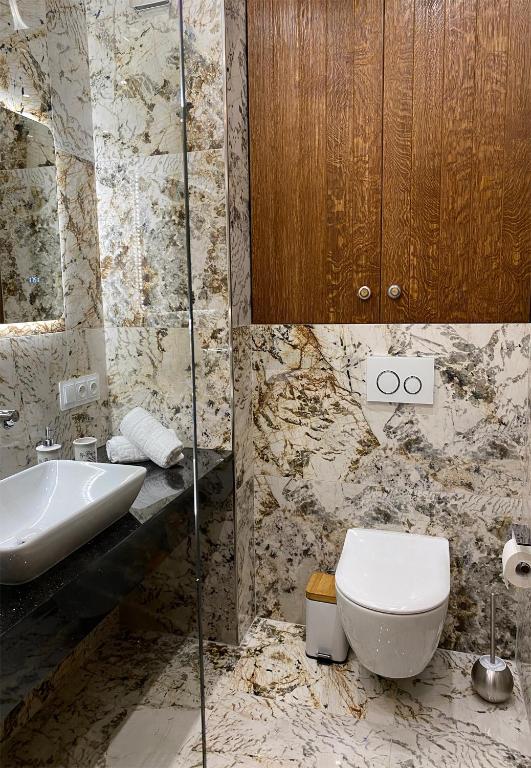 Kúpeľňa v ubytovaní Apartament Szot