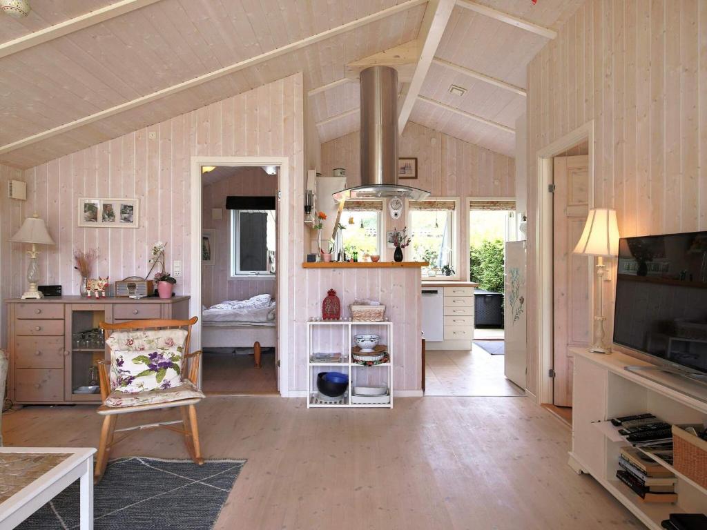 TV a/nebo společenská místnost v ubytování 4 person holiday home in Føllenslev-By Traum