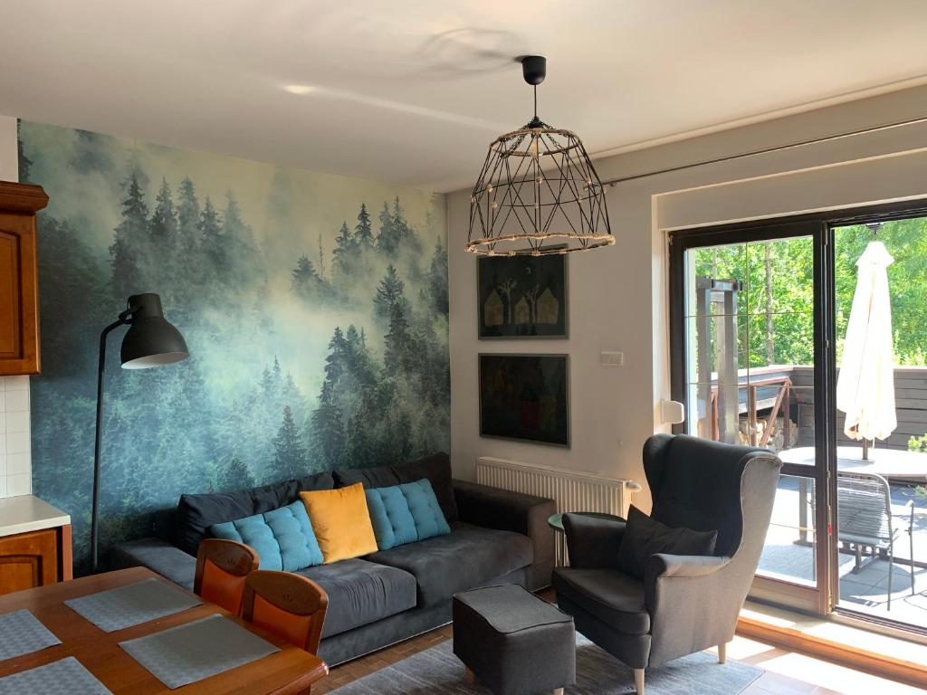 Posezení v ubytování Apartament na Wzgórzu