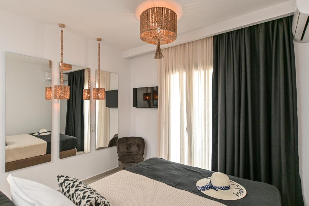 Letto o letti in una camera di Ruby of Naxos