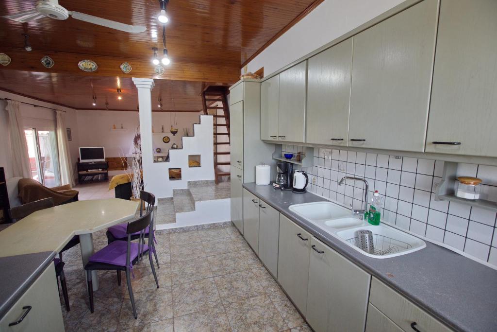 Kuchyň nebo kuchyňský kout v ubytování Villa Ioanna