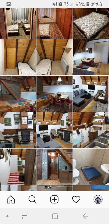 a collage of photos of a room with different furniture at Vila Teodor in Kopaonik