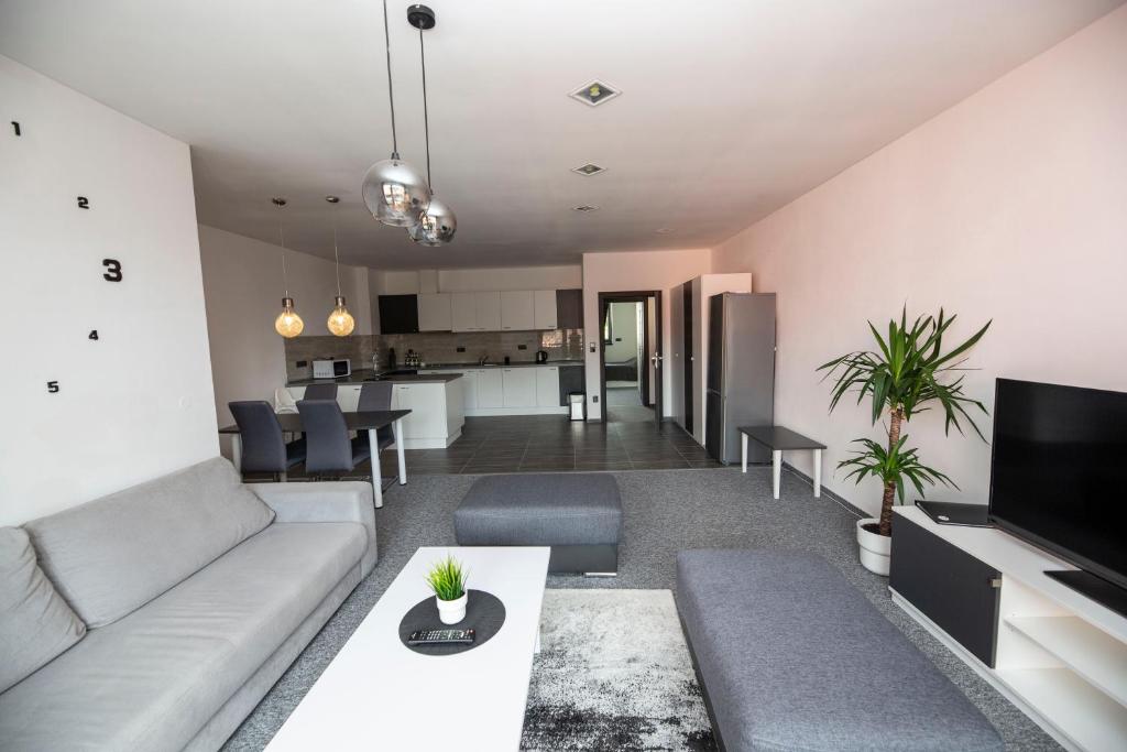 Kuchyň nebo kuchyňský kout v ubytování Apartmány Grasel