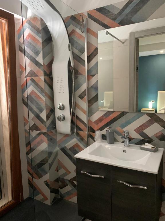 Koupelna v ubytování Albergo Piazza Risorgimento