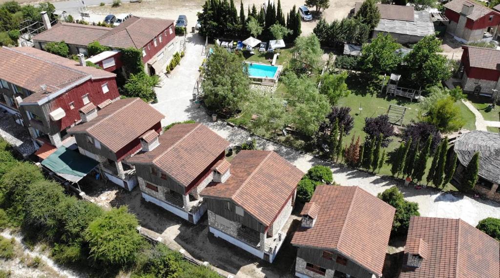 an overhead view of a house with roofs at El Mirador in Buenache de la Sierra