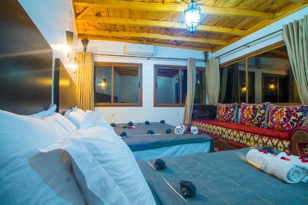 Posezení v ubytování Kasbah Imlil