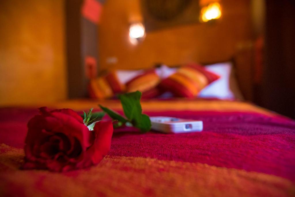 Postel nebo postele na pokoji v ubytování Kasbah Imlil