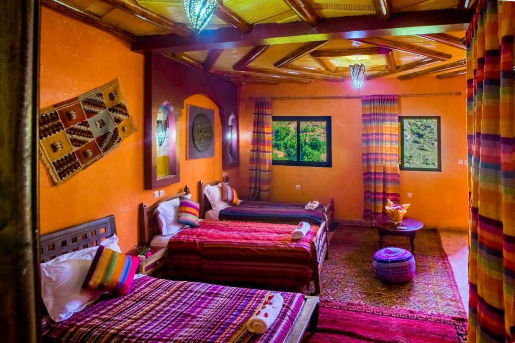 Posezení v ubytování Kasbah Imlil