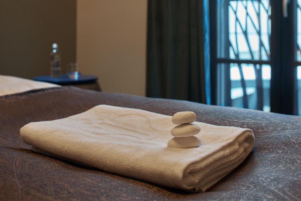 Postel nebo postele na pokoji v ubytování Vytautas Mineral SPA