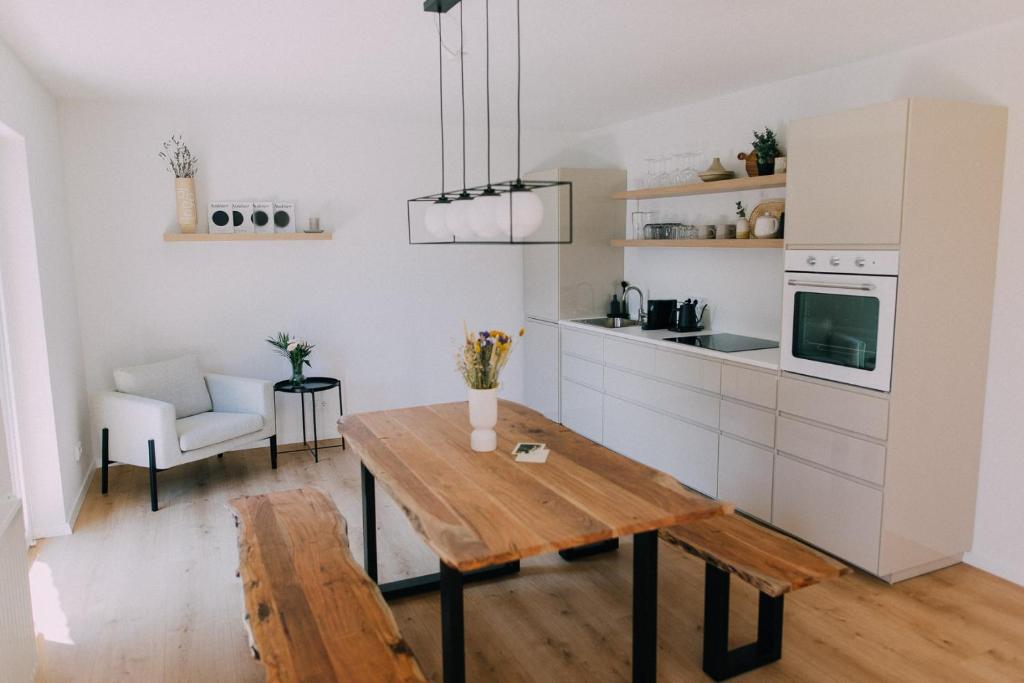 Kuchyň nebo kuchyňský kout v ubytování Bacherlhaus