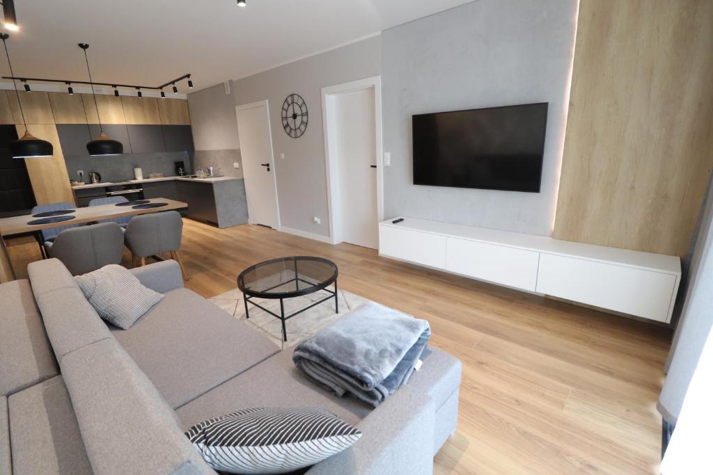 Kuchyň nebo kuchyňský kout v ubytování Apartament NEBULA - MTN Gardenia Seaside Dziwnów