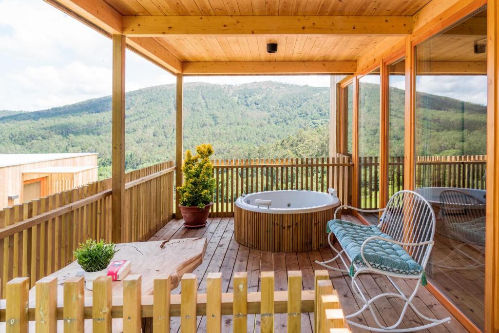 Balkón nebo terasa v ubytování Cabanas de Canduas