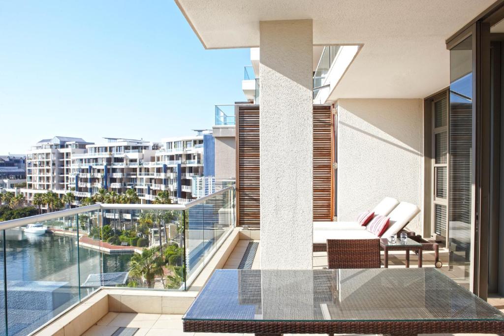 a balcony with a view of a building at 504 Kylemore in Cape Town