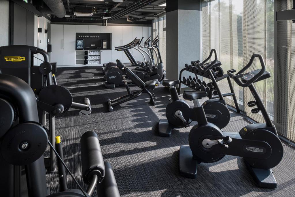 Fitness centrum a/nebo fitness zařízení v ubytování Meliá Frankfurt City
