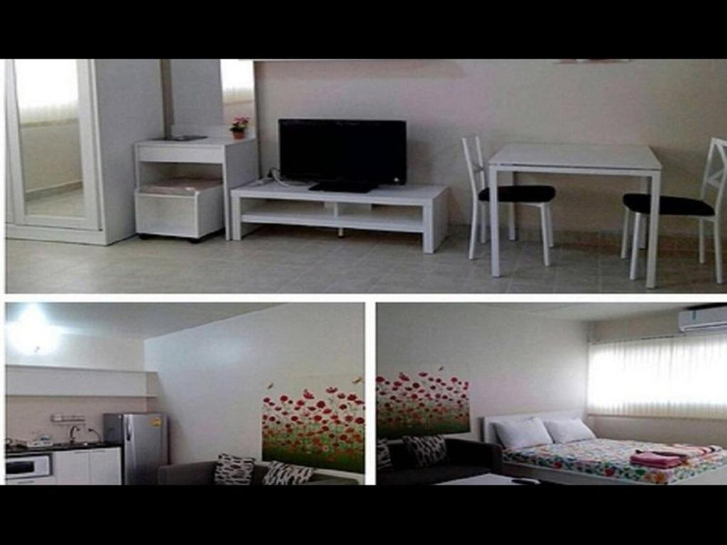 TV a/nebo společenská místnost v ubytování Room in Studio - T8 Guest House Don Mueang Challenger triple room