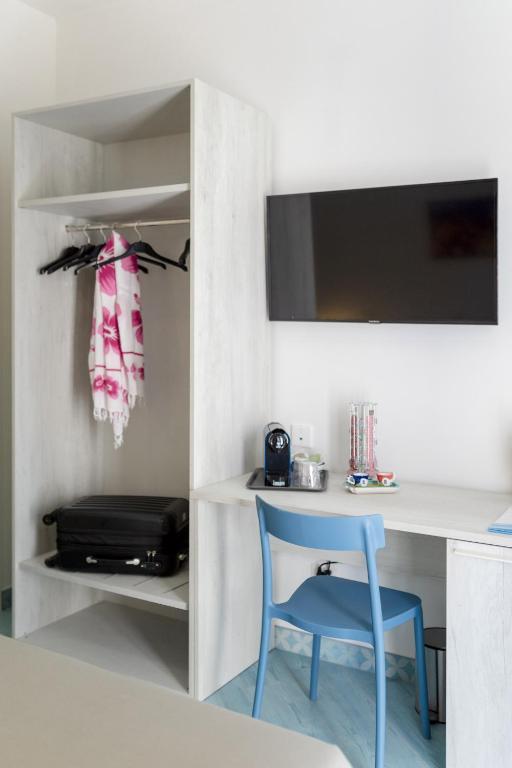 Kuchyň nebo kuchyňský kout v ubytování Poseidonia Rooms