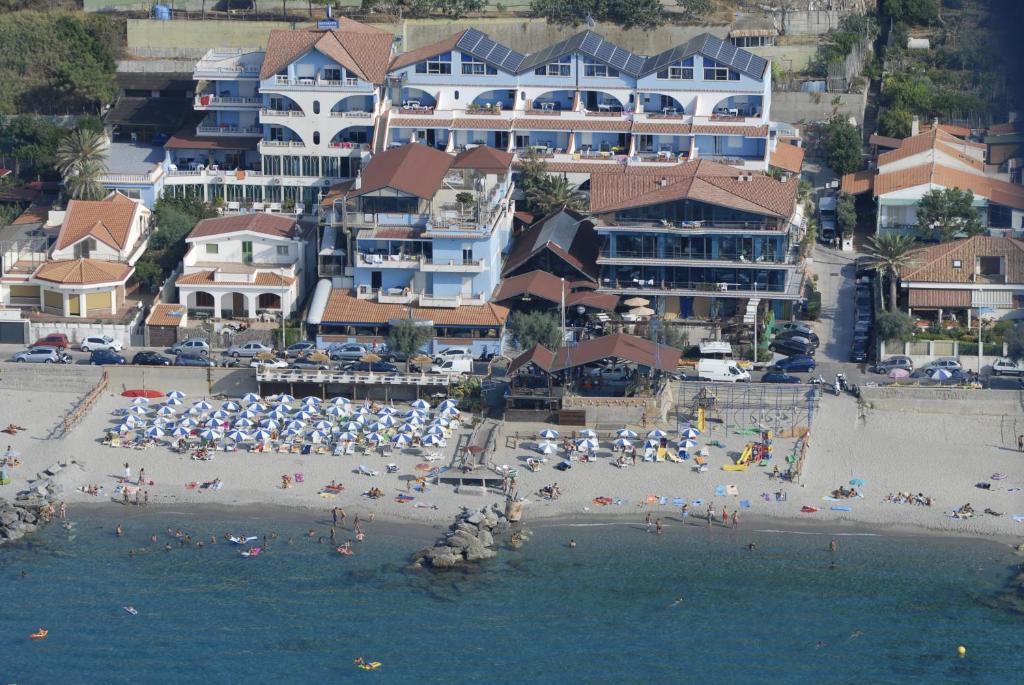 an aerial view of a beach with people on it at Oasi Azzurra in Messina