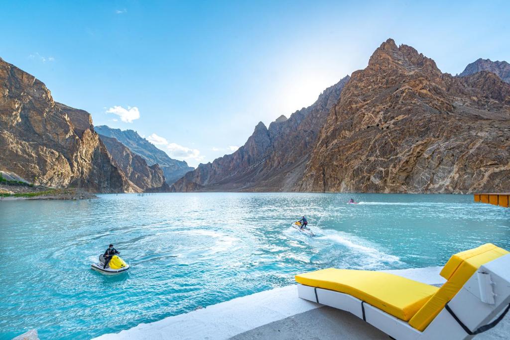 Landslide formation creating natural dam in Hunza Valley
