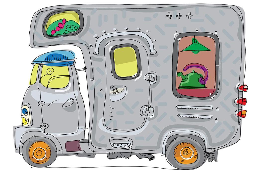 an illustration of a grey van with doors at Camping Aviator Busteni, Parcare rulota termen lung (6-12 luni). in Buşteni