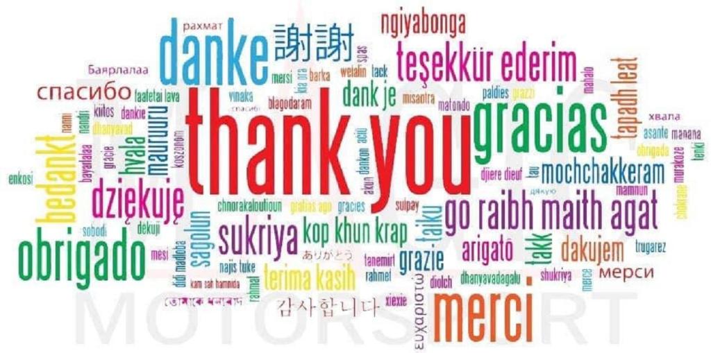 a word collage with thank you in different fonts at Hostel das Canárias in Natal