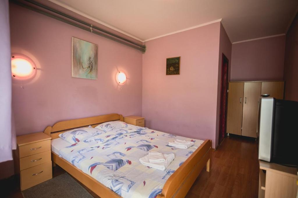 Postel nebo postele na pokoji v ubytování Pool and Villa Splav Dunavac