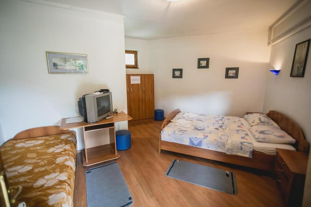 Postel nebo postele na pokoji v ubytování Pool and Villa Splav Dunavac