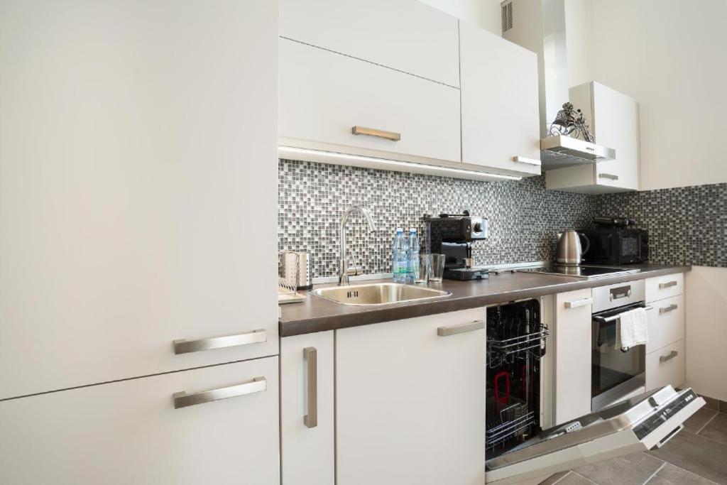 Kuchnia lub aneks kuchenny w obiekcie Apartman Karlovarská