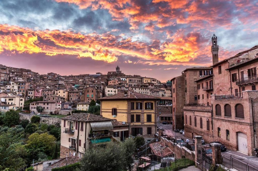 A general view of Siena or a view of the city taken from a panziókat