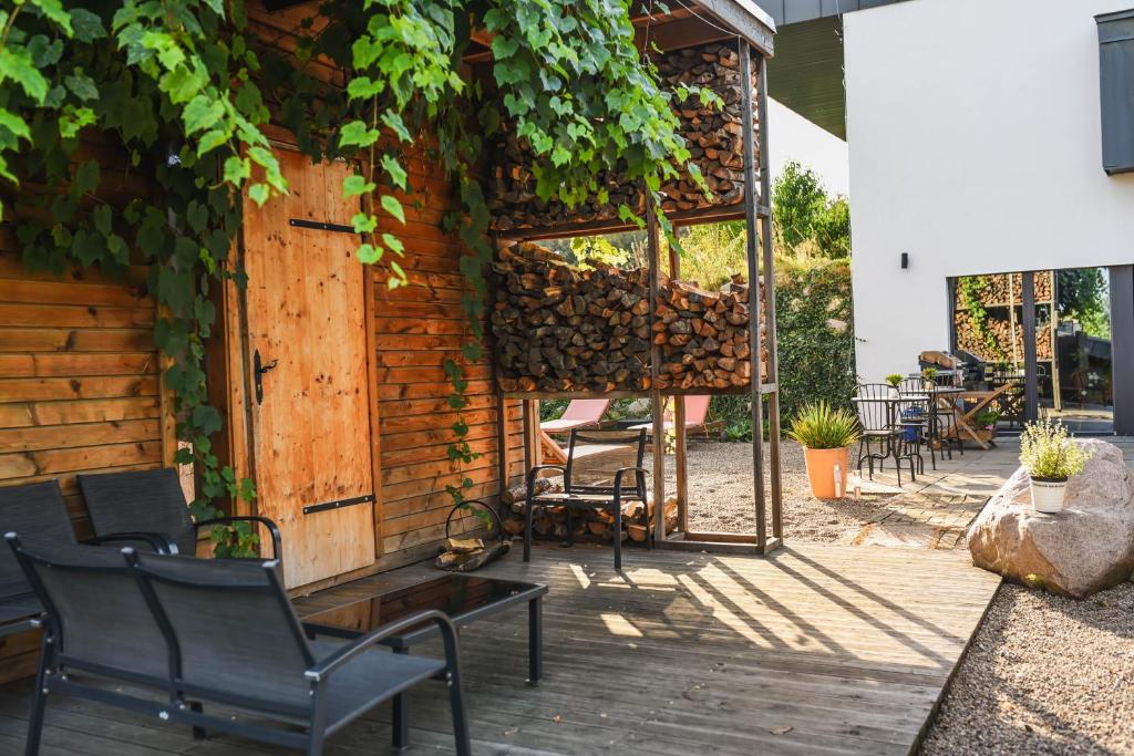 Patio alebo iná vonkajšia časť ubytovania SaunaPark SPA