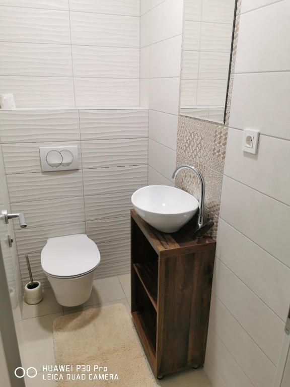 Koupelna v ubytování CITY CENTER PEARL #new#free reserved parking in garage elevator direct access#business and pleasure#city view&balcony&sunny&cafes&markets&tram#city center#working room#2 toliets#2 bedrooms