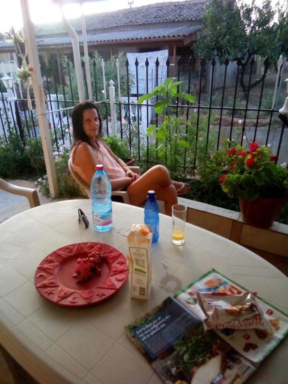 A balcony or terrace at Villa Angela, Traditional Villa in the village
