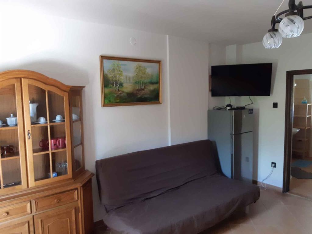 Televízia a/alebo spoločenská miestnosť v ubytovaní Holiday home in Balatonmariafürdo 33086