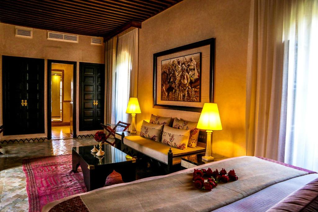Posezení v ubytování Riad Fes - Relais & Châteaux