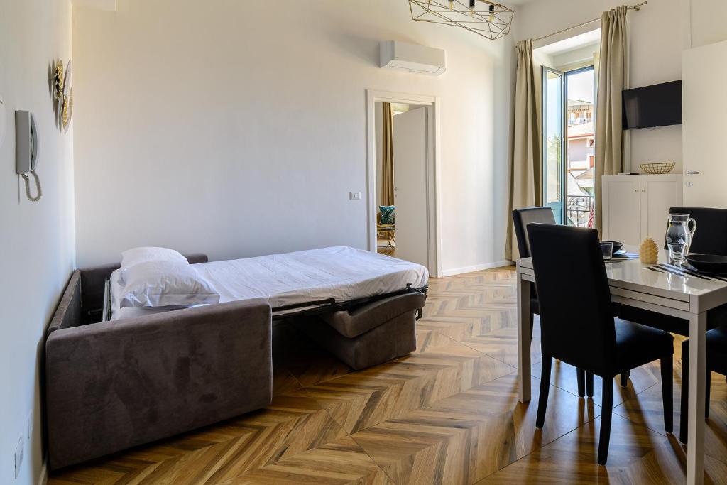 Posteľ alebo postele v izbe v ubytovaní agropoli luxury home