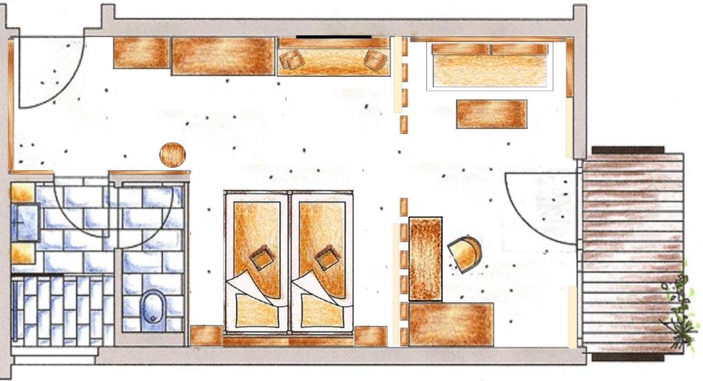 Půdorys ubytování Hotel Rundeck