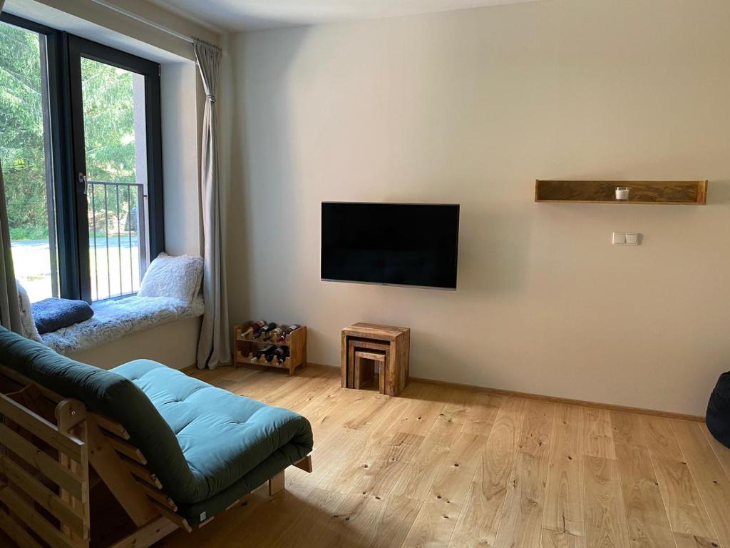 TV a/nebo společenská místnost v ubytování Apartmán Anna Viktoria v Brčálníku
