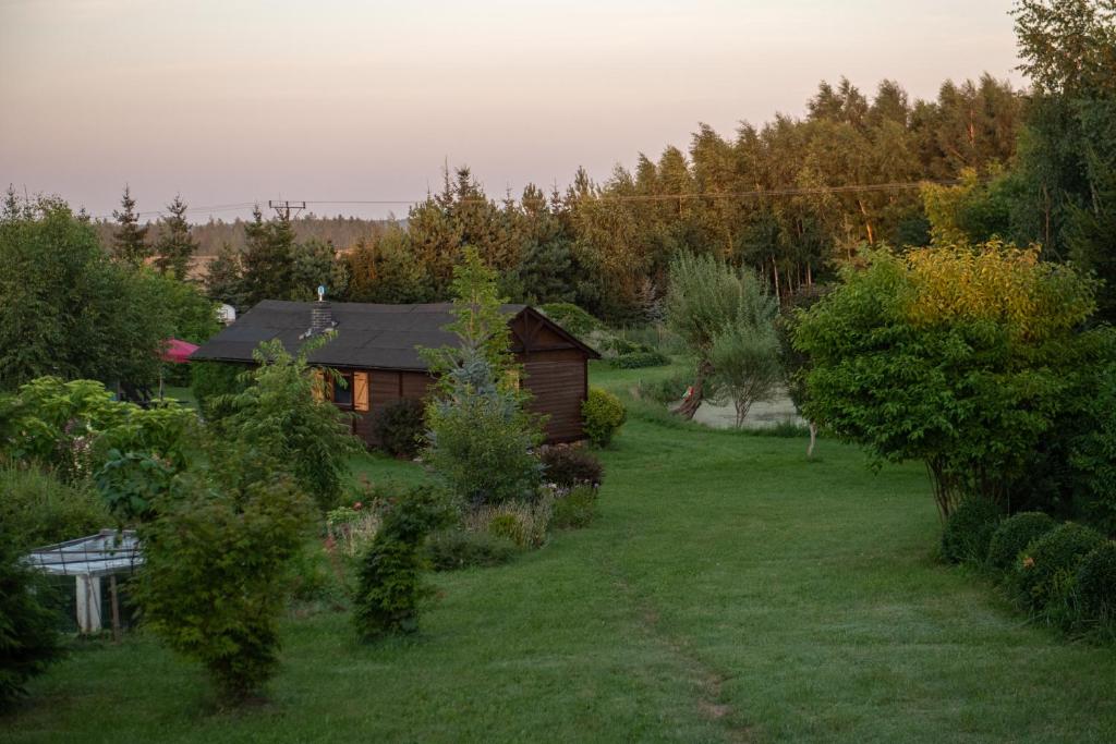 a house in the middle of a yard at Stacja Wygoda in Lubiszewo