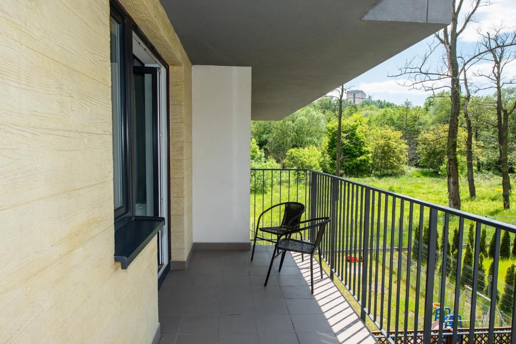 Balkón alebo terasa v ubytovaní Drwinka Park Apartment