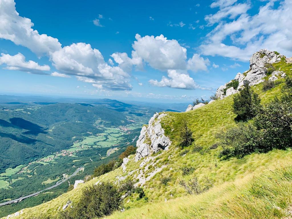 a view from the top of a mountain at Samson and the Lilo in Vipava