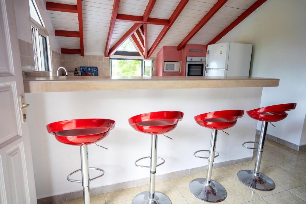 Kuchyň nebo kuchyňský kout v ubytování Maison vue sur mer à Vieux-Habitants + Terrasse