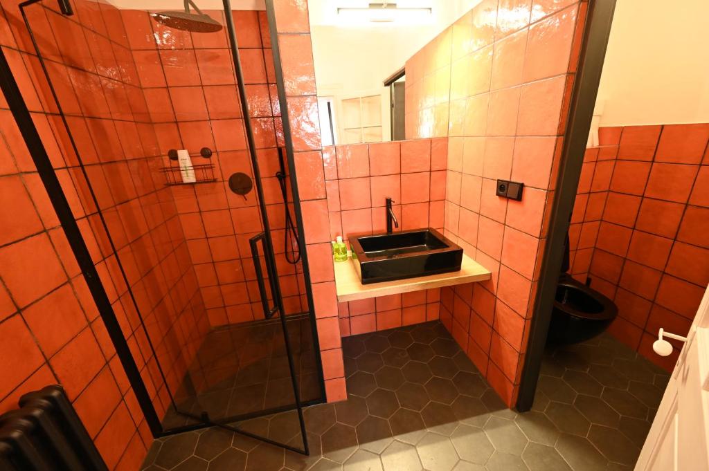Koupelna v ubytování Valečská pálenice