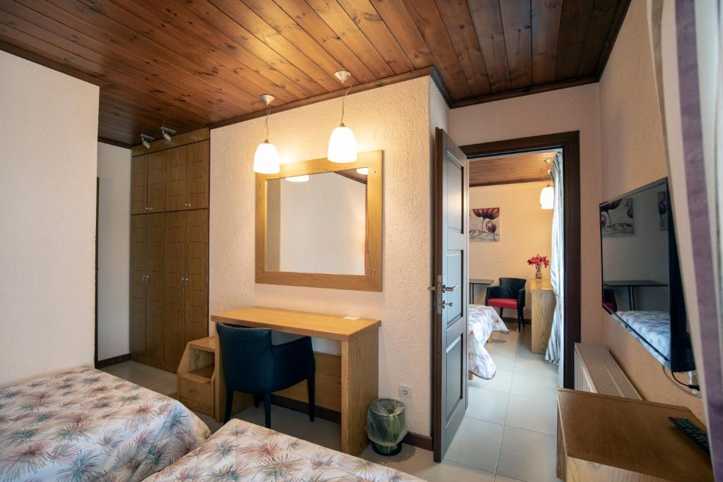TV a/nebo společenská místnost v ubytování Asimina Guesthouse, Eptalofos Parnassos