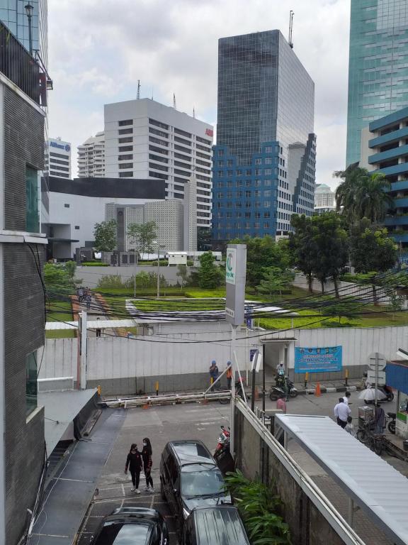 Nespecifikovaný výhled na destinaci Jakarta nebo výhled na město při pohledu z hostelu